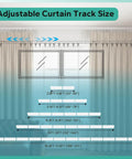 Retractable Ceiling Curtain Track Kit 11 To 12 Foot Aluminum White Rod System With Adjustable Length, shown in living room