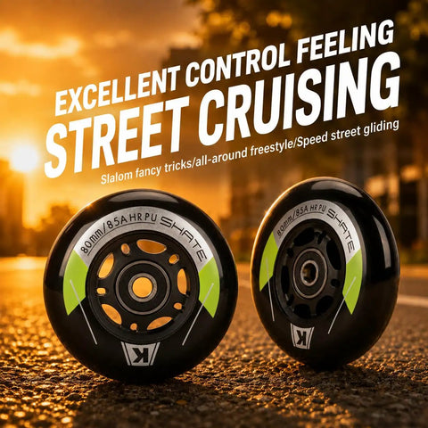 8 Pack Inline Skate Wheels Set 72mm 76mm 80mm With ABEC9 Bearings And 85A PU Durometer For Rollerblade Roller Derby K2 Skates