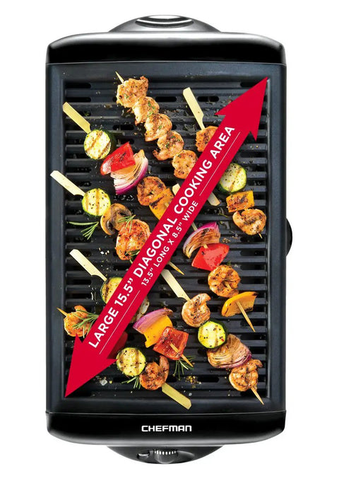 Top view of Smokeless Indoor Grill With Nonstick Cooking Surface And Adjustable Temperature From Warm To Sear for BBQ flavor
