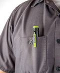 Rechargeable Inspection Pen Light With 450 Lumen Flood And 140 Lumen Spot on pocket with swiveling magnetic clip