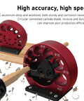 Eight Hole Adjustable Dowel Jig Kit For Woodworking, Pro Grade Dowel Cutter With Wrench, Aluminum Alloy Dowel Maker For Wood Rods And Milling Pins, Round Rod Jig For Precise Joinery And Easy Milling; red aluminum jig with size markings