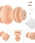 Wood Furniture Leg Replacement For Sofa Chair Dresser with screws and metal plate, beige wooden feet, easy installation