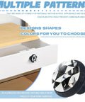 Crystal Glass Cabinet Knobs With Marble Mosaic Mushroom Drawer Pulls For Home Decor Kitchens Bathrooms Dressers And More Easy Install One Pack With Screws shown on a drawer in an open cabinet