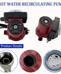 Ditch The Freezing Shower Head And Grab This Smooth Running Hot Water Recirculating Pump Compatible With Grundfos Up15-10Su7P-Tlc 115V 1 25 Hp 3 4 Inch IP44 Quick Hookup close-up image showing powered pump details.