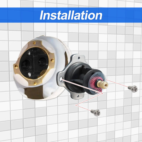 Mixer Balancing Cap Assembly Replacement GP77759 installation with components and screws for Rite Temp shower valves