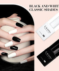 Black And White Gel Nail Polish Kit Hema Free Soak Off LED Gel Lacquers For DIY Home Manicure Long Lasting 30 Plus Days