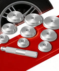 Heavy Duty Aluminum Wheel Bearing Puller Press Kit With Anti Slip Handle For Quick Removal And Installation On Common Tire Sizes Cutting Service Time Fast While Providing A Secure Grip Build That Is Wicked Lightweight For One Hand Work Like A Boss, 10-piece set