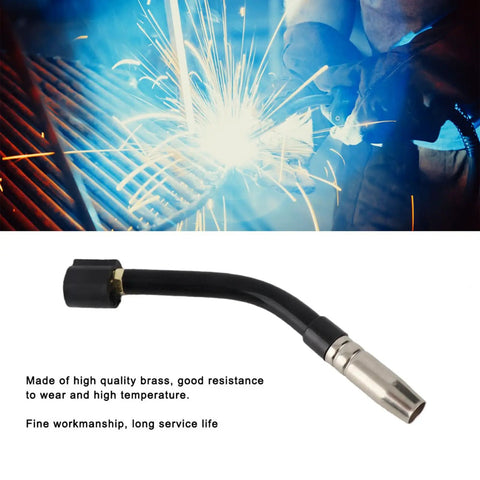 15AK Brass Solder Neck For MIG Welder High Heat Resistant Durable Consumables And Hardware Supplies For Tough Jobs with black rubber hose
