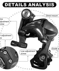 10 Speed Road Bike Rear Derailleur With Direct Mount Smooth Shifting 1.4 Cable Pull Ratio Durable Build For Daily Rides