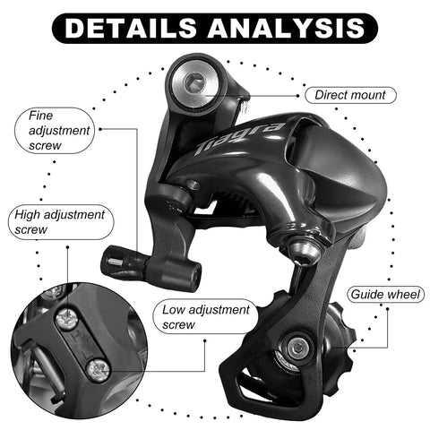10 Speed Road Bike Rear Derailleur With Direct Mount Smooth Shifting 1.4 Cable Pull Ratio Durable Build For Daily Rides