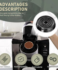 4 Pack Upper Needle Seal Replacement Gasket Set For Single Serve Coffee Makers No Leak Tech And Durable Silicone Rubber Fits B60 B66 0058 22 OfficePro And Other Compatible Models shown in use on a coffee machine.