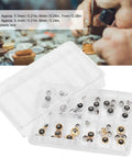 Pro Grade Watch Crown Kit with copper and stainless steel crowns in 12-slot box, sizes 5.3mm, 6.0mm, 7.0mm, for DIY and professional repair