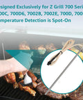 Pro Grade Precision RTD Temperature Probe Sensor For Z-Grill 700 Series Pellet Grills Replacement ZG-RTD-2 stainless steel 7-inch probe