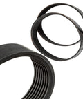 Heavy Duty Miter Saw Drive Belt Set Of Two Replacement Ribbed Rubber Belts Built Like A Tank For Rock Solid Power Tool Performance showing two durable rubber belts.