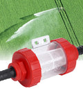 Inline Mesh Water Screen For Garden Irrigation And Crop Spray High Flow Transparent Pump Screen with red end caps