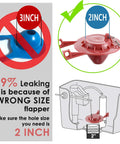 2 Set Universal Toilet Float Replacement Kit With 2 Inch Flapper Replacements Easy Install Fill Valve Kit For Most Toilets Fits 1.6 To 3.5+ GPF Durable Leak Free Toilet Repair Parts That Turn A Drip Into A Smile. 2-inch flapper size guide