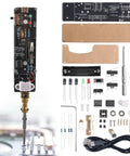 Handheld Soldering Practice Kit With Rechargeable Electric Screwdriver Build Your Own Soldering Tool Includes 2 Bits Electronics Repair DIY STEM Project For Teens And Adults, components and circuit board layout.