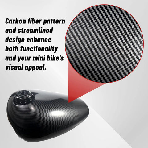 Gas Fuel Tank 5.5L Capacity HDPE Replacement For CT200U EX Axis M200 HS200 3 And 196cc Mini Bikes With Carbon Fiber Pattern