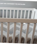 20 Pack Spring Loaded Plunger Latches For Cribs And Windows Screens installed on white crib railing