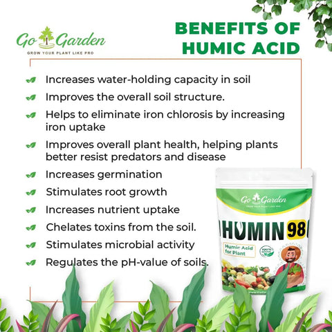 Humic Acid 98 For Plants, Organic Plant Food And Growth Booster, Boost Your Plant Game, Nutrient Uptake, Root Health, Germination, Drought Tolerance, Microbial Activity, 450 Grams bag