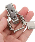 Heavy Duty Iron Spring Loaded Toggle Latch Clamps Secure Your Toolbox And Gear Bags With Double Spring Stability For Smashing Heavy Equipment Locking in hand.