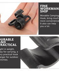 Ten Pack Large Plastic Camping Tent Hooks in hand and close-up views, showcasing movable design and craftsmanship for outdoor gear.