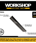 Slim Crevice Tool Attachment for Wet Dry Vacuums Reaches Tight Gaps Under Appliances and Between Car Seats Fits Most Extension Wands and Hoses Pro Grade Cleanup for Cracks and Narrow Crevices showing size and design features