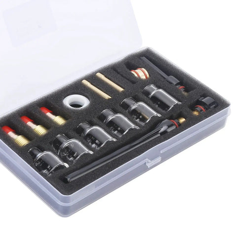Top Tier Welding Torch Accessories Kit For Wp 17 18 And 27 Models Includes Premium Glass Nozzle Cups and Brass Consumables.