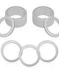 Heavy Duty 15 Pack Aluminum Oil Drain Plug Crush Washers 18mm ID 24mm OD 2mm Thick Perfect Gasket Seals For Porsche And Volvo 1993 2020 Models OE 90012310630 Replacement image showing stacked washers