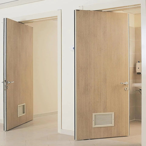 Heavy Duty Pivot Hinge For Hidden Doors And Secret Rooms Invisible 360 Degree Rotating Door Hinge For Bookshelf And Revolving Bookcase Doors Stainless Steel Brushed Nickel Finish 1 Pack installed on wooden door