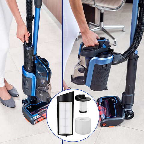 Vertex Pro Powered Lift Away Cordless Vacuum Replacement Filter Kit With 2 Foam Filters 2 Pre Motor Filters 1 HEPA Filter And 1 Cleaning Brush For IC160 IC162 ICZ362H Models shown in use