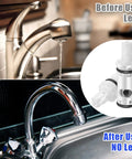 Value 3 Pack Faucet Cartridge Replacement Kit Compatible With 1224 And 1224B Two Handle Faucets And Tub Showers Not For Roman Tubs Built Tough Brass And Plastic Construction Easy Installation shown before and after use with leaking and non-leaking faucets.