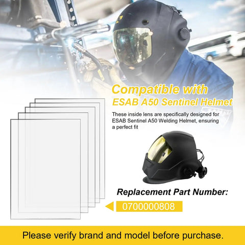 Sentinel A50 Inside Cover Lens Replacement For Welding Helmet With Clear Inner Lenses, image shows helmet and lens pack.