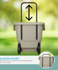 Taupe 15.5 Gallon Resin Garden Cart On Wheels Lightweight Two Wheel Wheelbarrow with adjustable handle for garden tasks