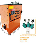 Heavy Duty Electric Rebar Bender And Automatic Steel Bar Cutter Machine Boasts A Tough Iron Build 110 Volt 3 Kilowatt Motor with control panel.