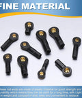 11 Pack M3x20mm RC Plastic Rod End Balls Black for Link Ball Joint Connectors, Durable Tied Rod End Hardware for RC Cars, Trucks, Drones, Planes, and Other Hobby Projects, black plastic rod ends with brass inserts