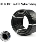 Industrial Air Line Kit With Fourteen Piece Push To Connect System One Hundred Foot Nylon Tubing With One Half Inch Outer Diameter Brass Quick Connect Couplers And Plugs For Pro Grade Workshop Air Piping