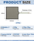Thin Film Pressure Sensor Pad Pack Of 2 With FSR406 LT 120g To 10kg Force Range 40 By 40 Mm Size, 0.7mm thick