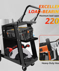 Heavy Duty Welding Cart For MIG TIG Welders And Plasma Cutters With 3 Tilt Table Layers, 360 Degree Rolling Welding Trolley