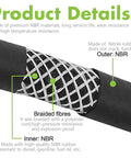 Cross-section of Tank Tough heavy-duty NBR oil-resistant hose with braided fibers, part of 3/4 Inch ID 5 Foot SAE 30R7 Fuel Line Hose Kit.