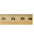 Close-up of Go To 36 Inch Wood Yardstick With Dual Sided Scales And Clear Lacquer Finish showing 33 to 36 inch markings.