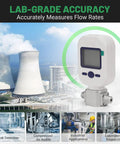 Portable Digital Thermal Mass Flow Meter With Quarter Inch NPT Threads For Compressed Air Nitrogen And Oxygen, LCD Display