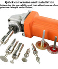 Heavy Duty Angle Grinder to Die Grinder Adapter 5/8-11 to 1/4 Inch and 1/8 Inch Collets for Rotary Burrs with grinding discs