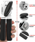 Easy Turn Manual Can Opener with Comfy Grip from Marswell, magnetic lid lifter, smooth cutting, 7.1 inches, black handle