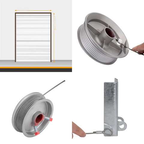 8.6 Ft 304 Stainless Steel Safety Garage Door Cable Set for 7 Ft Torsion Spring Doors Heavy Duty Opener Extension Two Pack