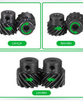 Left Hand Helical Gear Set 12T 5mm Bore 2 Pcs M4 Screws 45 Degree Spiral Gear Smooth Mechanical Rotation Hardened 1045 Steel