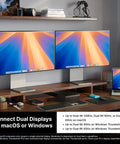 Thunderbolt Five Dock Packing Twenty Ports And Ten Gigabit Ethernet Kickass Connectivity Straight Up Powerhouse Hub showing dual monitors connected to a laptop.