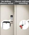 Comparison of no drill adhesive doorbell mount vs electric drill mount for Blink/Ring video doorbells on doors