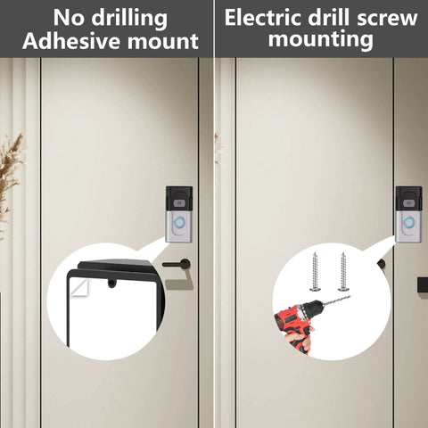 Adhesive Doorbell Mount For Ring And Blink Video Doorbells Adjustable 45 To 135 Degree Angle Mount Two Easy Installation Methods