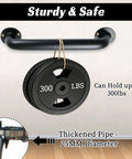 Heavy Duty Pipe Stair Handrail Wall Mounted Safety Grab Bar Twelve Inch Long with 300 lbs weight test and 25mm diameter.